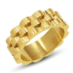 18K GOLD PLATED STAINLESS STEEL FINGER RING(RLX)